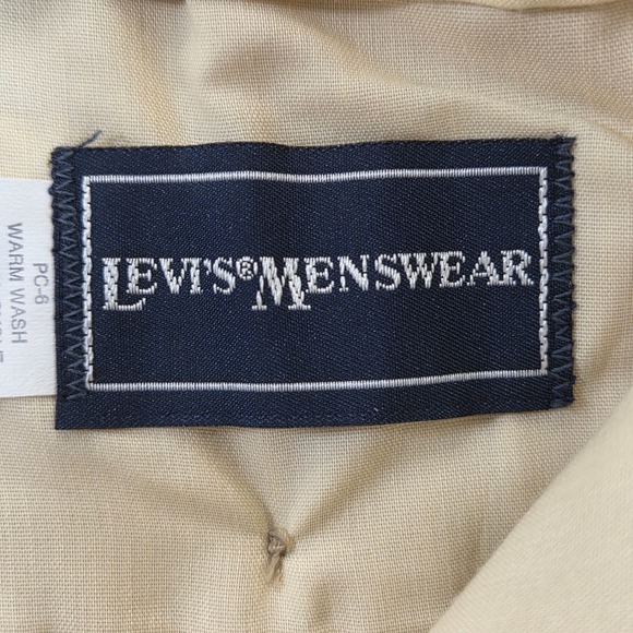VTG 80's Levi's Menswear Wide Leg Corduroy Pants Trousers Tan Mens 37x29 - Picture 3 of 8